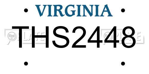THS2448 Virginia License Plate