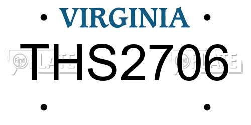 THS2706 Virginia License Plate