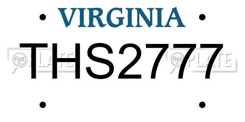 THS2777 Virginia License Plate