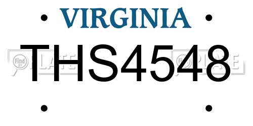 THS4548 Virginia License Plate