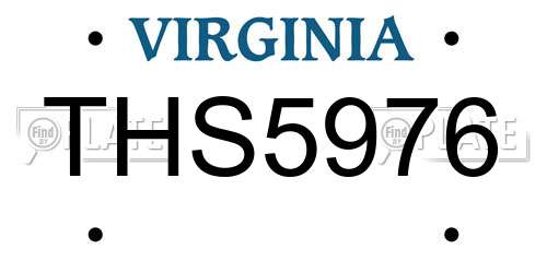 THS5976 Virginia License Plate