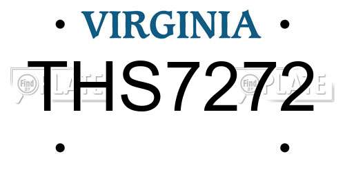THS7272 Virginia License Plate