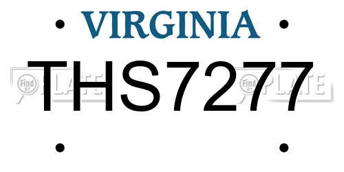 THS7277 Virginia License Plate