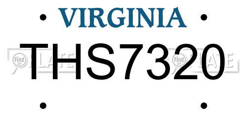 THS7320 Virginia License Plate