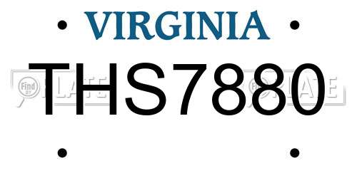 THS7880 Virginia License Plate