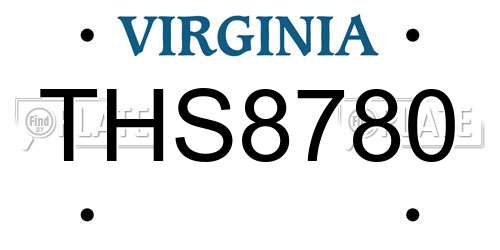 THS8780 Virginia License Plate