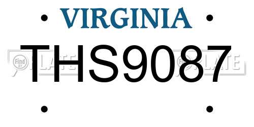 THS9087 Virginia License Plate