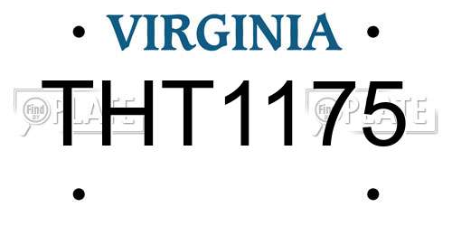 THT1175 Virginia License Plate