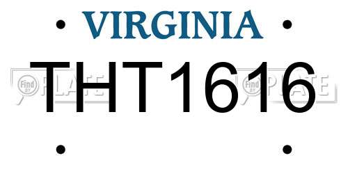 THT1616 Virginia License Plate