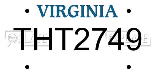 THT2749 Virginia License Plate