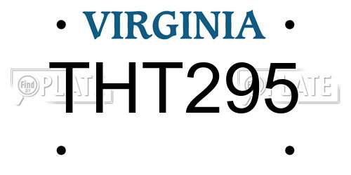 THT295 Virginia License Plate