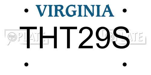 THT29S Virginia License Plate