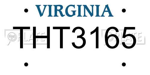 THT3165 Virginia License Plate