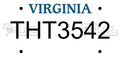 THT3542 Virginia License Plate