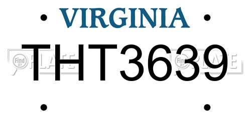 THT3639 Virginia License Plate