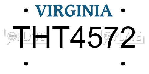 THT4572 Virginia License Plate