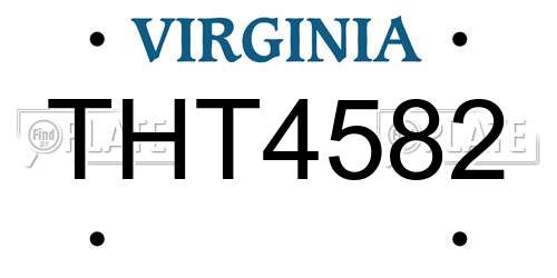 THT4582 Virginia License Plate