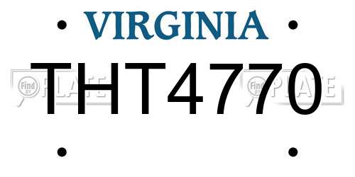 THT4770 Virginia License Plate