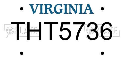 THT5736 Virginia License Plate