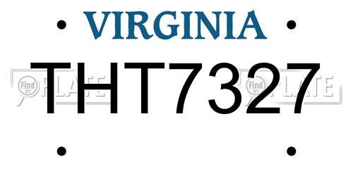 THT7327 Virginia License Plate