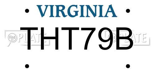 THT79B Virginia License Plate