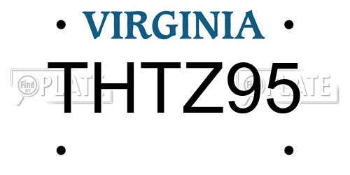 THTZ95 Virginia License Plate