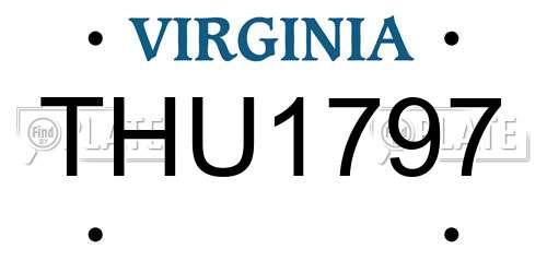 THU1797 Virginia License Plate