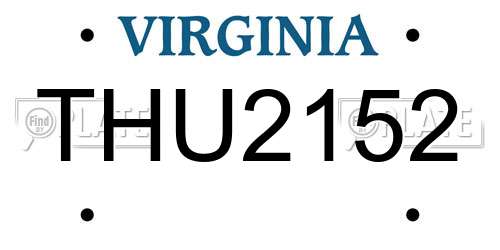 THU2152 Virginia License Plate