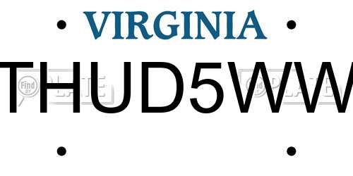 THUD5WW Virginia License Plate