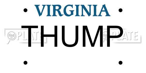 THUMP Virginia License Plate