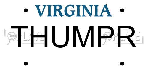 THUMPR Virginia License Plate