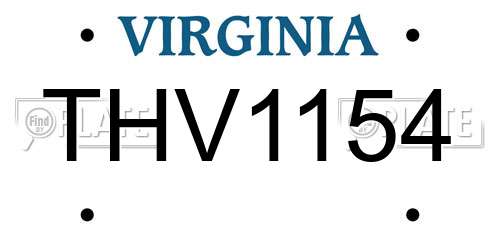 THV1154 Virginia License Plate