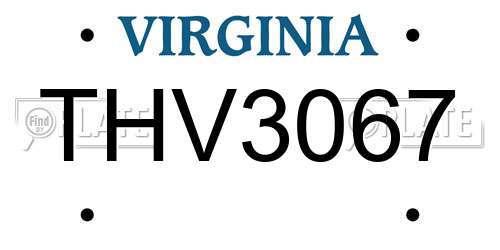 THV3067 Virginia License Plate