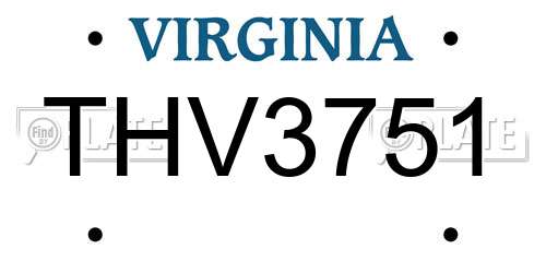 THV3751 Virginia License Plate