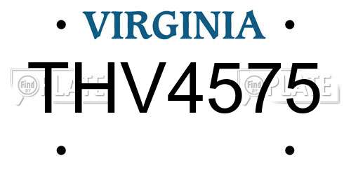 THV4575 Virginia License Plate