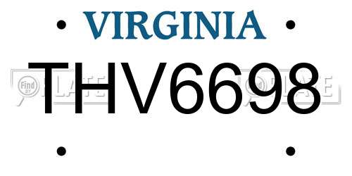 THV6698 Virginia License Plate