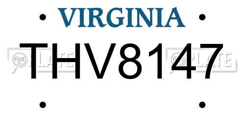 THV8147 Virginia License Plate