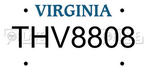 THV8808 Virginia License Plate