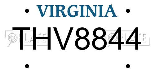 THV8844 Virginia License Plate
