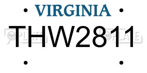 THW2811 Virginia License Plate