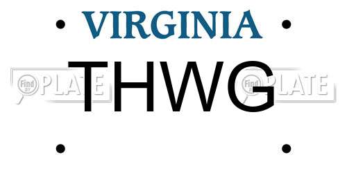 THWG Virginia License Plate