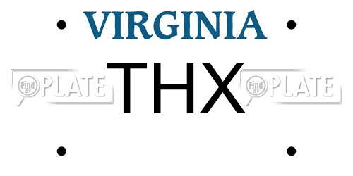 THX Virginia License Plate