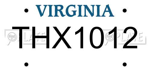 THX1012 Virginia License Plate