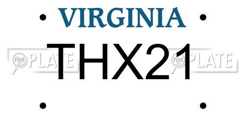 THX21 Virginia License Plate