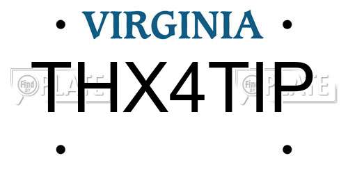 THX4TIP Virginia License Plate
