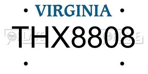 THX8808 Virginia License Plate