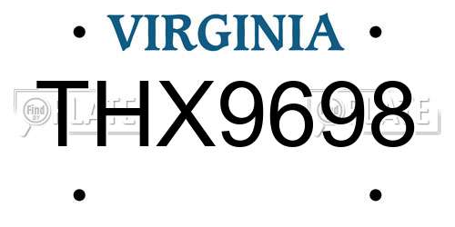 THX9698 Virginia License Plate