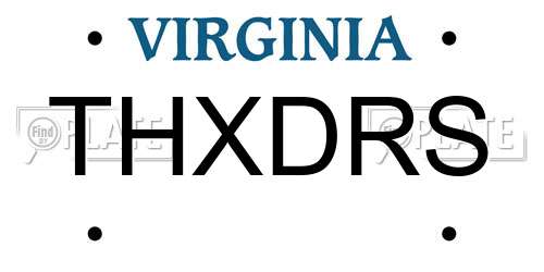 THXDRS Virginia License Plate
