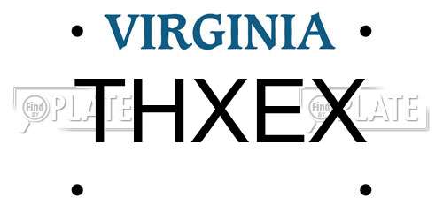 THXEX Virginia License Plate