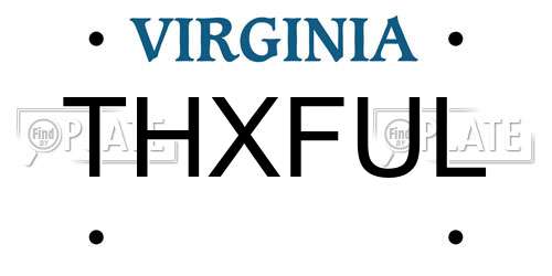THXFUL Virginia License Plate